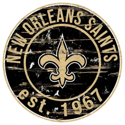 New Orleans Saints Round Distressed Sign