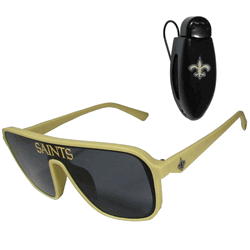 New Orleans Saints Shield Sunglasses with Visor Clip