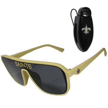 New Orleans Saints Shield Sunglasses with Visor Clip