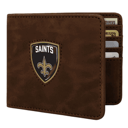 New Orleans Saints Shield Wallet - Brown