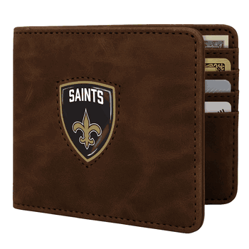 New Orleans Saints Shield Wallet - Brown