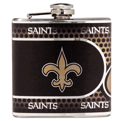 New Orleans Saints Stainless Steel 6 oz. Flask with Metallic Graphics