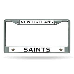 New Orleans Saints Standard Chrome Frame with Plastic Inserts 12" x 6" Car/Truck Auto Accessory