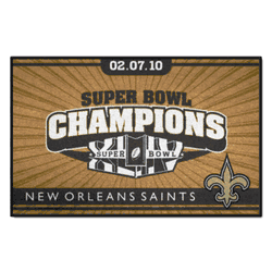 New Orleans Saints Starter Mat Accent Rug - 19in. x 30in., 2010 Super Bowl XLIV Champions