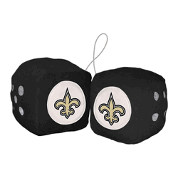 New Orleans Saints Team Color Fuzzy Dice Dcor 3" Set