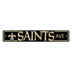New Orleans Saints Team Color Street Sign Dcor 4in. X 24in. Lightweight