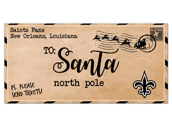 New Orleans Saints To Santa 6x12 Sign