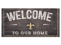 New Orleans Saints Welcome Distressed 6 x 12