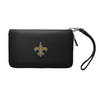 New Orleans Saints Zip Organizer Wallet Pebble Black