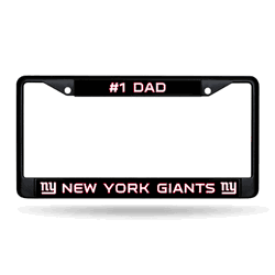 New York Giants #1 Dad Black Chrome Frame with Decal Inserts 12" x 6" Car/Truck Auto Accessory