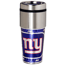 New York Giants 16  oz. Stainless Steel Travel Tumbler Metallic Graphics