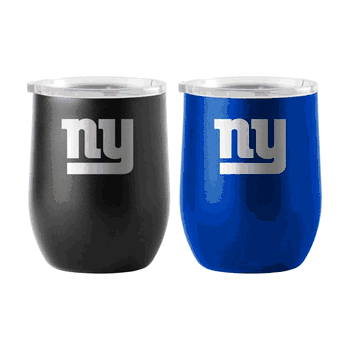 New York Giants 16oz Yours and Mine Etch Powdercoat Curved Beverage Set