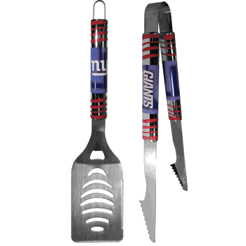 New York Giants 2 pc Steel Tailgate BBQ Set