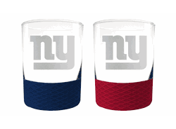New York Giants 2pc Laser Etched Commissioner Rocks Glass Set