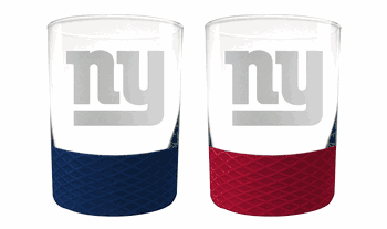 New York Giants 2pc Laser Etched Commissioner Rocks Glass Set