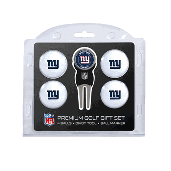 New York Giants 4 Ball Gift Set + Divot Tool & Marker