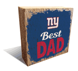 New York Giants Best Dad 6x6 Wood Block