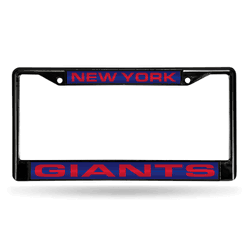 New York Giants Black 12" x 6" Black Laser Cut Chrome Frame