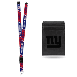 New York Giants Black Front Pocket Wallet Set