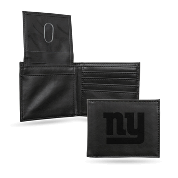 New York Giants Black Laser Engraved Billfold Wallet