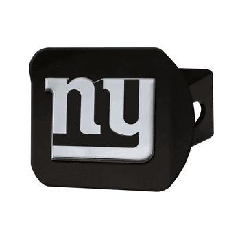 New York Giants Black Metal Hitch Cover with Metal Chrome 3D Emblem