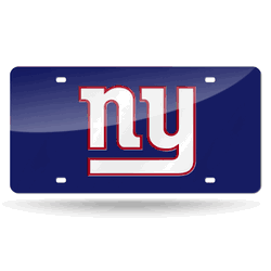 New York Giants Blue 12" x 6" Laser Cut Tag For Car/Truck/SUV