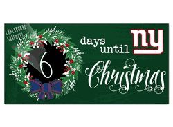 New York Giants Chalk Christmas Countdown 6x12 Sign