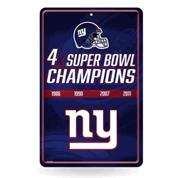 New York Giants Champ 11" x 17" Home Decor Sign