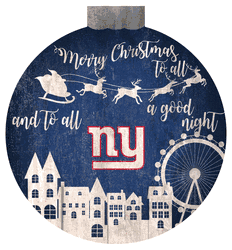 New York Giants Christmas Village 12in Wall Art
