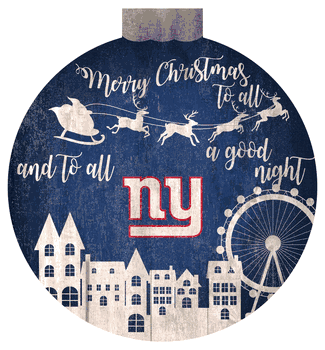 New York Giants Christmas Village 12in Wall Art