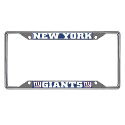 New York Giants Chrome Metal License Plate Frame, 6.25in x 12.25in
