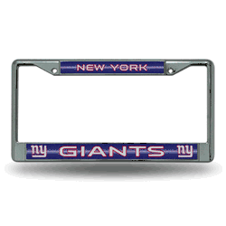 New York Giants Classic 12" x 6" Silver Bling Chrome Car/Truck/SUV Auto Accessory