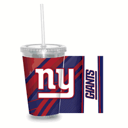 New York Giants Clear Tumbler W/Straw