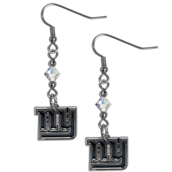 New York Giants Crystal Dangle Earrings