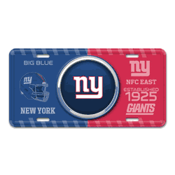 New York Giants Embossed Metal License Plate