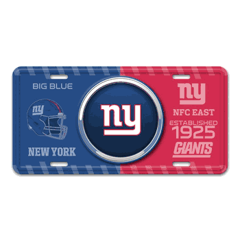 New York Giants Embossed Metal License Plate