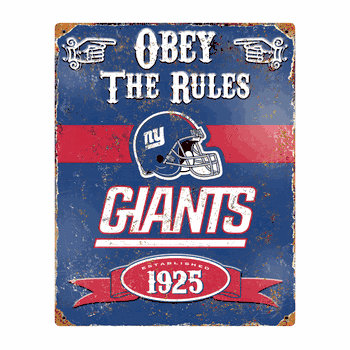 New York Giants Embossed Metal Sign