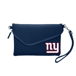 New York Giants Fold Over Crossbody Pebble Navy