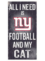 New York Giants Football and My Cat 6x12 Sign