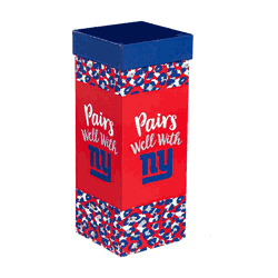 New York Giants Glass 17oz Wine Stemmed Boxed