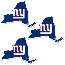 New York Giants Home State Decal, 3pk