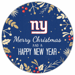 New York Giants Merry Christmas & New Year 12in Circle