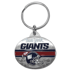 New York Giants Oval Carved Metal Key Chain