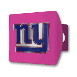 New York Giants Pink Metal Hitch Cover with  3D Color Emblem
