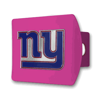 New York Giants Pink Metal Hitch Cover with  3D Color Emblem