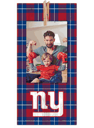 New York Giants Plaid Clothespin 6x12 Sign
