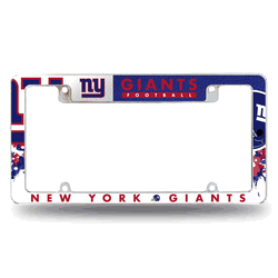 New York Giants Primary 12" x 6" Chrome All Over Automotive License Plate Frame