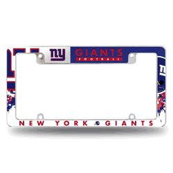 New York Giants Primary 12" x 6" Chrome All Over Automotive License Plate Frame for Car/Truck/SUV