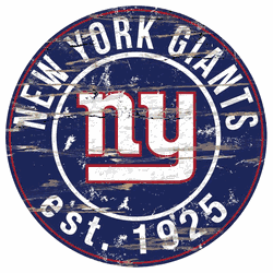 New York Giants Round Distressed Sign