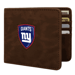 New York Giants Shield Wallet - Brown